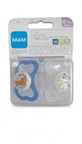 Chupeta Mam Maior de 6 Meses, Kit Com Duas Unidades, Bico SkinSoft Simétrico Permite o Fechamento Natural da Boca Evitando Desalinhamento dos Dentes