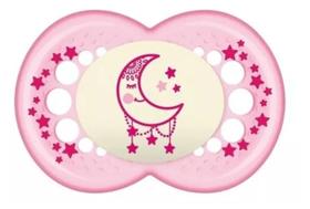 Chupeta Mam Night 6+ meses Rosa com 1 Unidade (Diversas Estampas)
