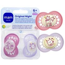 Chupeta MAM Original Night 6+ Meses Brilha No Escuro Embalagem Dupla Menino Menina Baby MAM Cor:Menina