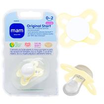 Chupeta Mam Original Start 0-2 Meses Bico em Silicone SkinSoft Unitária Menino Menina Mam Chupeta Mam Original Start 0-2 Meses Bico em Silicone SkinSoft Unitária Menino Menina Mam
