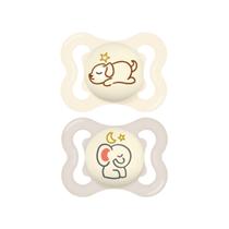 Chupeta MAM Supreme Night de 0 a 6 meses com mamilo patenteado, pacote com 2 unidades Chupeta MAM Supreme Night de 0 a 6 meses com mamilo patenteado, pacote com 2 unidades