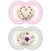 Chupeta Night&Day Girls Mam +6 Meses Tamanho 2 2 Unidades Chupeta Night&Day Girls Mam +6 Meses Tamanho 2 2 Unidades