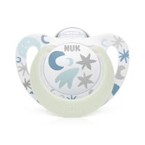 Chupeta nuk fase 1 de 0 a 6 meses star glow neutral brilha no escuro silicone orto