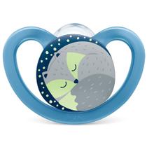Chupeta Nuk Fase 2 (6 a 18 Meses) Space Glow Boy Brilha no Escuro Silicone Ortodôntica