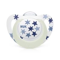 Chupeta nuk fase 2 acima de 6 meses star glow boy brilha no escuro silicone orto