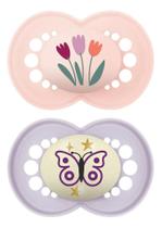 Chupeta Original Day&Night 16+ Meses Rosa Borboleta/Tulipa - MAM Chupeta Original Day&Night 16+ Meses Rosa Borboleta/Tulipa - MAM