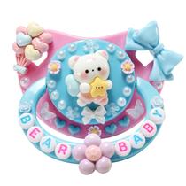 Chupeta para adultos CutiePlusu Star Bear Blue Silicone Nipple