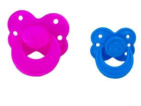 Chupeta para boneca 3 rosa e 3 azul chupetinha de boneca Plastico ED1 Brinquedos Chupeta para boneca 3 rosa e 3 azul chupetinha de boneca Plastico ED1 Brinquedos