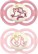 Chupeta Perfect Brilha No Escuro 6+ Meses Mam Kit 2un Rosa