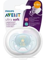 Chupeta Philips Avent Ultra Soft 6-18m Azul Escudo Flexível