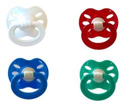 Chupeta Plus Bico De Silicone Redondo P/ Menino 4 Unidades
