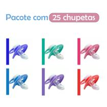 Chupeta Premium Bico Silicone Pacote C/25 Unidades Atacado