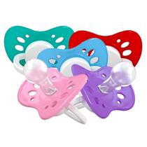 Chupeta Redonda Mamita Bico de Silicone Segura Livre de BPA Cores Sortidas Divertidas Pacote Com 25 Unidades