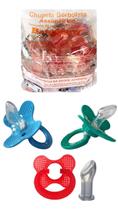Chupeta Rendinha Bico Anatômico 100 Unidades 3 Cores Para Menino Baby Nany Chupeta Rendinha Bico Anatômico 100 Unidades 3 Cores Para Menino Baby Nany