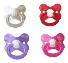 Chupeta Rendinha Bico Redondo 100% De Silicone Menina 4 Unidades