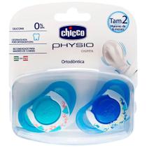 Chupeta ring azul silicone tam 2 (6 a 12m) dupla - chicco