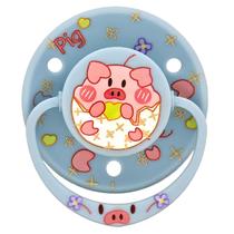 Chupeta ScribbleHourglass com Escudo Grande, Silicone e Presilha de Porquinho