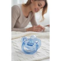 Chupeta Silicone Azul 6-12 Meses Maciez Conforto Bebê Chupeta Silicone Azul 6-12 Meses Maciez Conforto Bebê