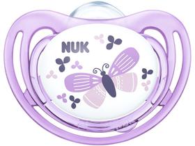 Chupeta Silicone Ortodôntico NUK Baby Care - Freestyle Classic Girl Lilás 6 Meses