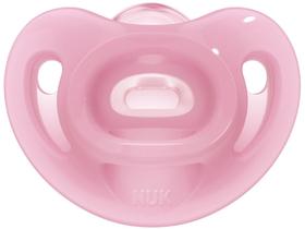 Chupeta Silicone Ortodôntico NUK Baby Care - Sensitive Soft Girl Rosa 0 a 6 Meses