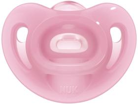 Chupeta Silicone Ortodôntico NUK - Sensitive Soft Girl Rosa Acima de 6 Meses