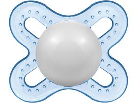 Chupeta Silicone Ortodôntico Simétrico MAM Start - Azul 0 a 2 Meses