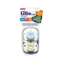 Chupeta Soft Calming 100%Silicone +6m 2und Azul/Brilha Escuro Lillo