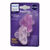 Chupeta Soothie 4-6m Dupla Philips Avent Rosa - SCF099/12