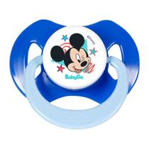 Chupeta T2 Mickey Azul Menino C/ Capuz e Bico de Silicone Ortodôntico +6 Meses 1 unidade Disney
