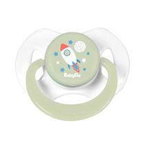 Chupeta T2 Que Brilha no Escuro Com Capuz e Bico de Silicone Ortodôntico de + 6 Meses Nasa BabyGo