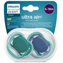 Chupeta Ultra Air Azul e Verde - 6-18 meses - Philips Avent