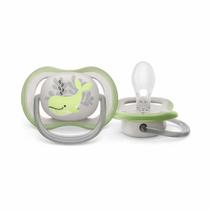 Chupeta Ultra Air Baleia De 6-18 Meses Unitária Individual Cinza e Verde Menino - Philips Avent