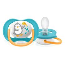 Chupeta Ultra Air Decorada Pinguim Azul 6-18 Meses Philips Avent