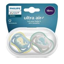 Chupeta Ultra Air Dupla 18M+ Baleia AZ CZ SCF349/24 - Avent Chupeta Ultra Air Dupla 18M+ Baleia AZ CZ SCF349/24 - Avent