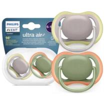 Chupeta Ultra Air Dupla 6-18 Meses Lisa Colorida Avent