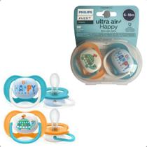 Chupeta Ultra Air Dupla Deco Tartaruga Menino 6-18M SCF080/21 Philips Avent