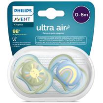 Chupeta ULTRA AIR Dupla Decorada 0-6M Azul e Verde Philips AVENT SCF085/58