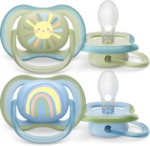 Chupeta Ultra Air Dupla Decorada 0-6m Rosa e Verde - Philips Avent