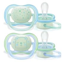 Chupeta Ultra Air Dupla Night Time 0-6 Meses Menino - Avent Chupeta Ultra Air Dupla Night Time 0-6 Meses Menino - Avent