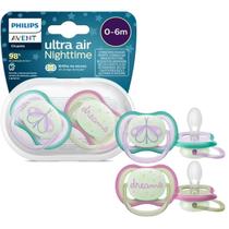 Chupeta Ultra Air Dupla Noturna Brilha no Escuro 0-6m Avent