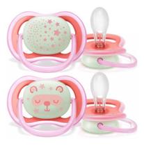 Chupeta Ultra Air Night Girls 2un Deco 6-18m Philips Avent