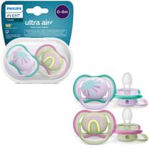 Chupeta ultra air sol e arco iris rosa 0-6m - philips avent