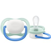 Chupeta ultra air unitária branca/azul 0-6m - philips avent