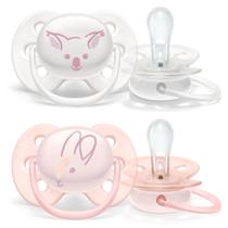 Chupeta Ultra Soft c/ 2 Coala e Coelho 0-6 meses - Avent - Philips Avent