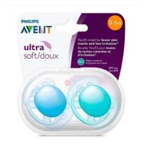 Chupeta Ultra Soft Dupla Lisa 0-6m Menino - Avent SCF212/20