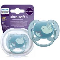 Chupeta Ultra Soft Individual Pássaro Azul 6-18 Meses Avent