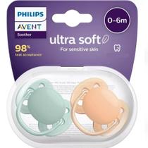 Chupeta Ultrasoft 0-6m c/2 Verde/Marrom Philips Avent