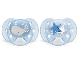 Chupeta Ultrasoft 6-18m c/2 Baleia/Estrelas Philips Avent