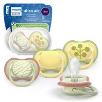 Chupetas AVENT Ultra Air Orthodontic 18 meses ou mais, pacote com 4