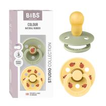 Chupetas Bibs Studio Soother Kit com 2 Unidades Borracha Natural Tamanho 3